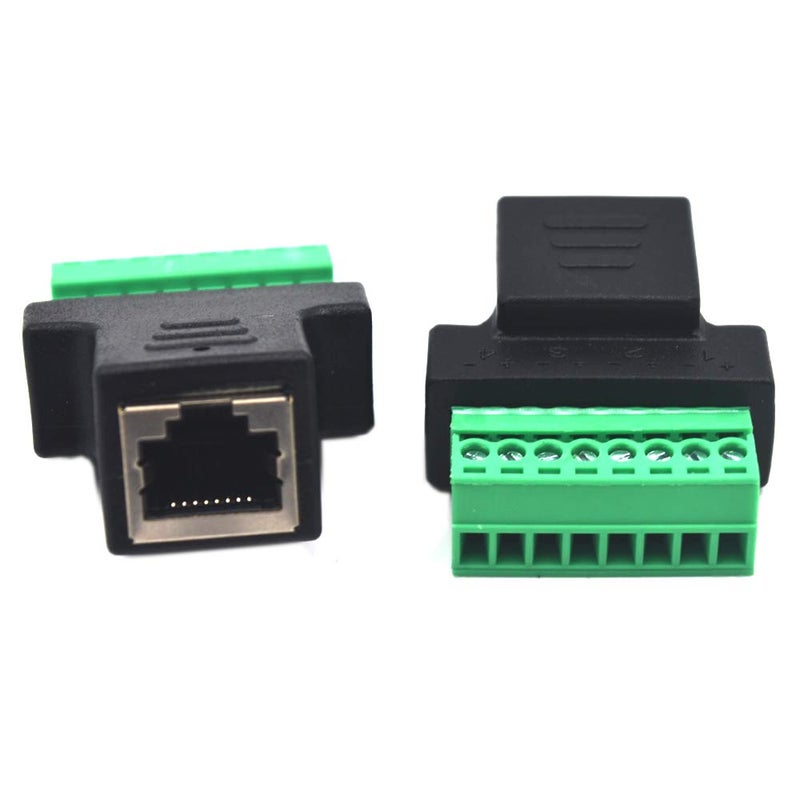 Kework 2 Pack Ethernet RJ45 Female Terminal Block Adapter, Network RJ45 8P8C Bolt Screw Terminal Cable Extension Connector Plug - Image 5